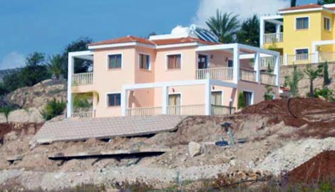 paphos-floods Paphos villa foundations washed away by winter rain