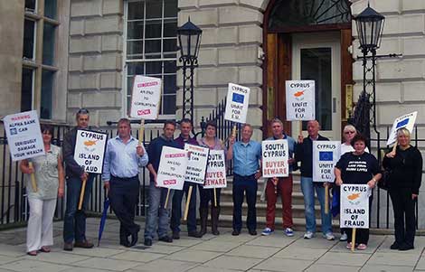 Cyprus High Commission London protest Cyprus High Commission London protest