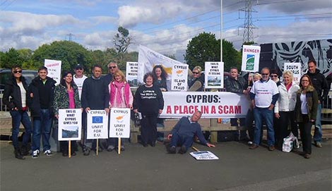 Cyprus protest at NEC Birmingham Cyprus protest