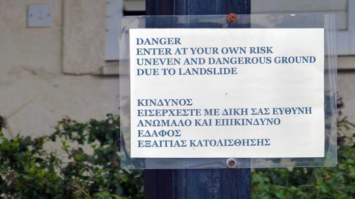 Pissouri home warning sign