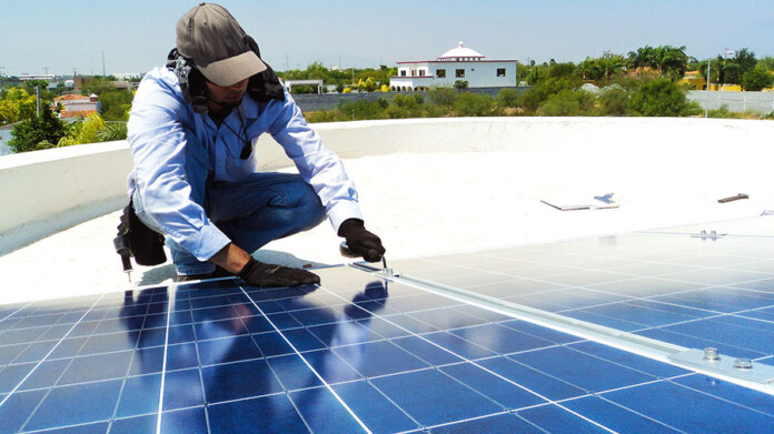 Residential photovoltaic panel installation