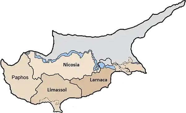 Small map of Cyprus